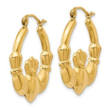 14K Yellow Gold Classic Irish Claddagh Earrings - Cailin's