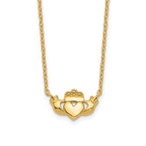14K Yellow Gold Celtic Claddagh 17" Necklace - Cailin's