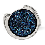 Stainless Steel Brilliant Blue druzy Fashion Ring - Cailin's
