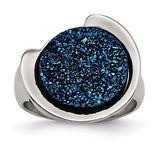 Stainless Steel Brilliant Blue druzy Fashion Ring - Cailin's