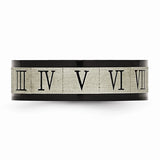 Stainless Steel Black Roman Numerals Ring - Cailin's