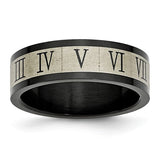 Stainless Steel Black Roman Numerals Ring - Cailin's