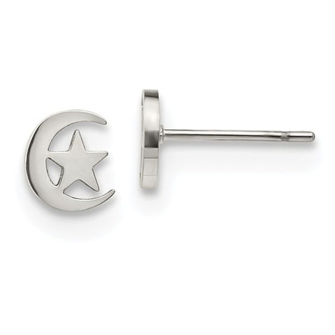 Stainless Steel Classic Moon Star Post Earrings - Cailin's