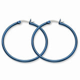 Stainless Steel Blue Hinge Hoop Earrings - Cailin's