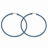 Stainless Steel Blue Hinge Hoop Earrings - Cailin's