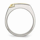 Titanium Two Tone 14K Yellow Gold Inlay 0.2 CTW diamond Ring - Cailin's