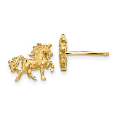 14K Yellow Gold Unicorn Post Earrings - Cailin's
