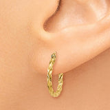 14K Yellow Gold Twirling Hoop Earrings - Cailin's
