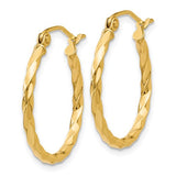 14K Yellow Gold Twirling Hoop Earrings - Cailin's