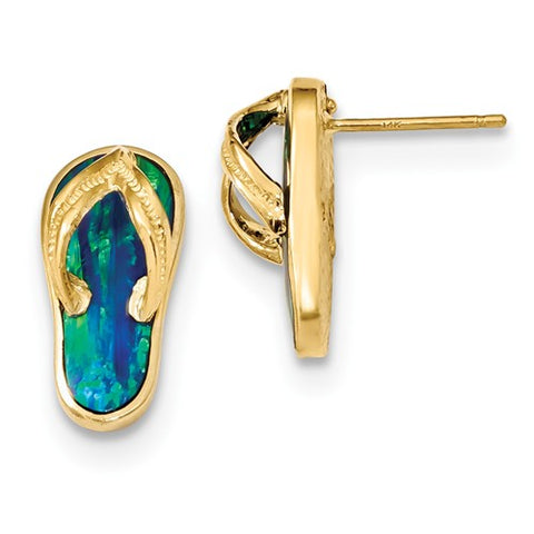 14K Yellow Gold Flip Flop Post Earrings - Cailin's