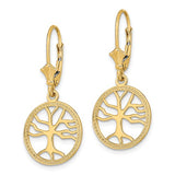 14K Yellow Gold The Tree of Life Hoop Earrings - Cailin's