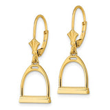 14K Yellow Gold Horse Stirrups Leverback Earrings - Cailin's