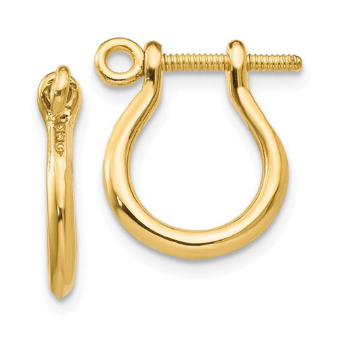 14K Yellow Gold Shackle Screw Back Earrings - Cailin's