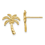 14K Yellow Gold Palm Tree Post Earrings - Cailin's