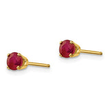 14K Yellow Gold Genuine Ruby Post Earrings - Cailin's