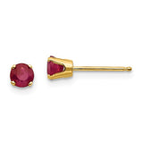 14K Yellow Gold Genuine Ruby Post Earrings - Cailin's