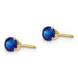14K Gold Blue Sapphire Post Earrings - Cailin's