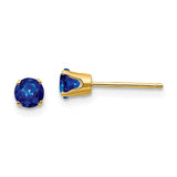 14K Gold Blue Sapphire Post Earrings - Cailin's
