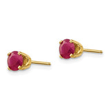 14K Yellow Gold 1CT Ruby Post Earrings - Cailin's