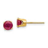 14K Yellow Gold 1CT Ruby Post Earrings - Cailin's
