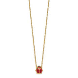 14K Yellow Gold Lovely Ladybug Beetle Necklace - Cailin's