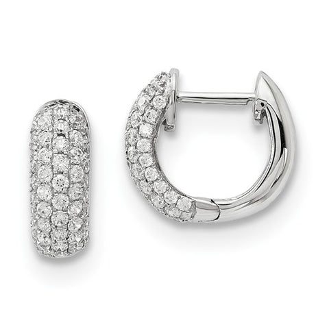 14K White Gold 0.77CT diamond Pavé Hoop Earrings - Cailin's