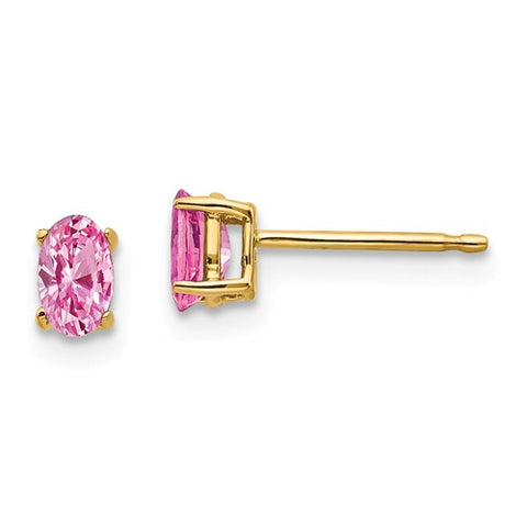14K Gold Pink Sapphire Post Earrings - Cailin's