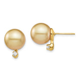 14K Yellow Gold Golden South Sea diamond Post Earrings - Cailin's