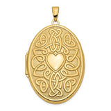 14K Yellow Gold Celtic 2 Photo Love Locket Necklace Charm - Cailin's