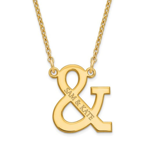 925 Sterling Silver GP Ampersand Custom Couple Name Necklace - Cailin's