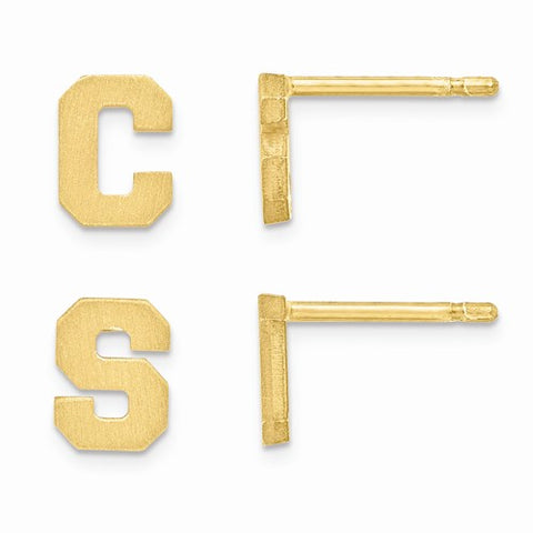 14K Yellow Gold Two Initials Letter Earrings - Cailin's