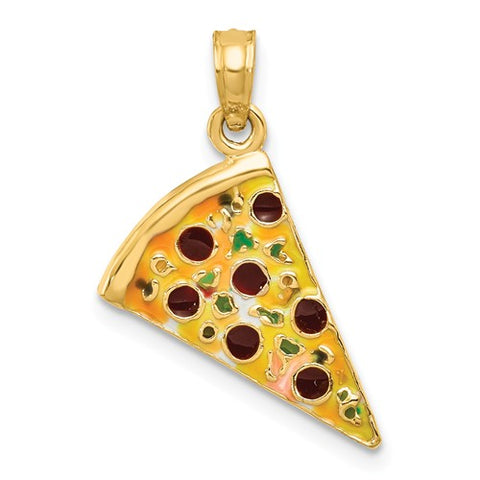 14K Yellow Gold Perfect Pizza Slice Necklace Charm - Cailin's