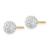 14K Yellow Gold Crystal Ball Evening Post Earrings - Cailin's