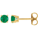 14K Gold Genuine Emerald Post Earrings - Cailins | Fine Jewelry + Gifts
